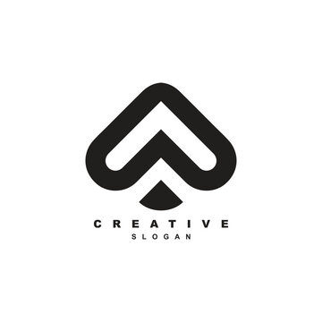 Creative arrow up ace logo design for your brand or business