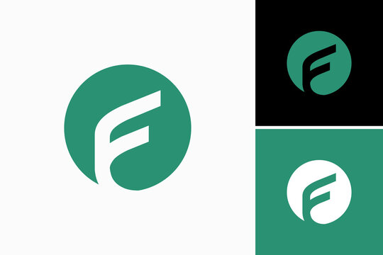 initial letter circle f logo vector premium design