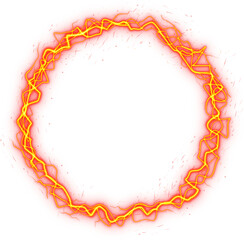 Golden orange flare circle element