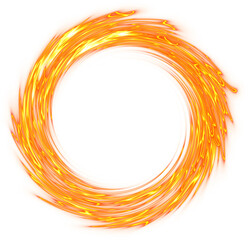 abstract round portal with orange sparkles