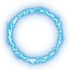 futuristic blue Lightning round frame