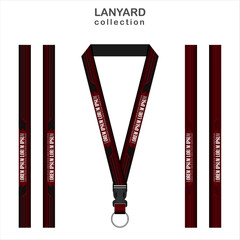 Red 3D Lanyard Template Set for All Company