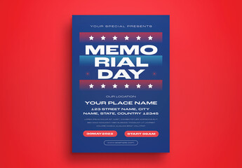 Dark Blue Memorial Day Flyer Layout