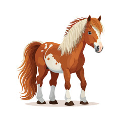 vector cute horse cartoon style