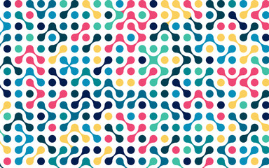 Simple metaballs pattern in various size and random colours nanotechnology abstract background for business, digital, network, social media. Vector illustration.