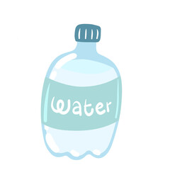 Drinking water in bottle illustration