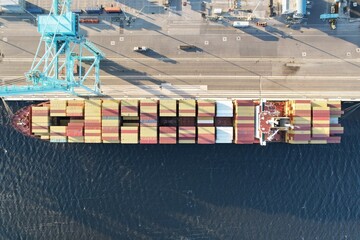 Aerial views from over the the Port of Jacksonville, also known as Jaxport