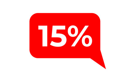 15% Text ballon in Red