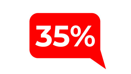 35% Text ballon in Red