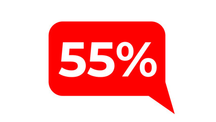 55% Text ballon in Red