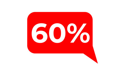 60% Text ballon in Red
