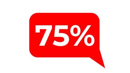 75% Text ballon in Red