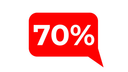 70% Text ballon in Red