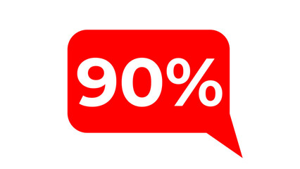  90% Text ballon in Red