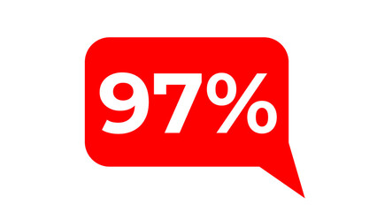  97% Text ballon in Red