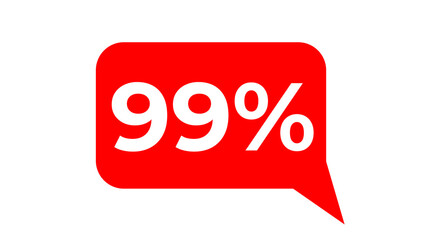 99% Text ballon in Red