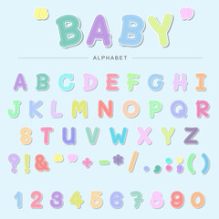 Baby colorful alphabets vector, ABC letter, Number Letter