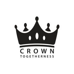 crown silhouette logo isolated white background vector template