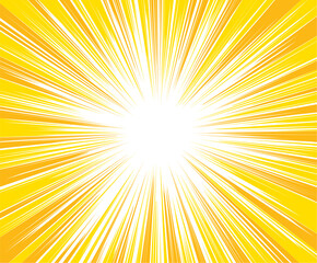 Fototapeta premium 黄色とオレンジの集中線