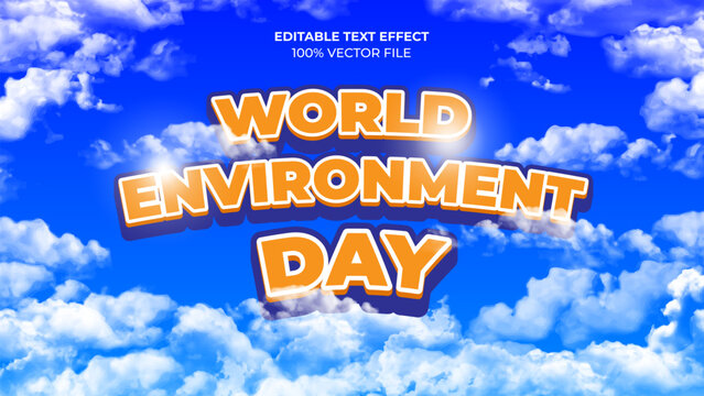 World Environment Day editable vector text effect