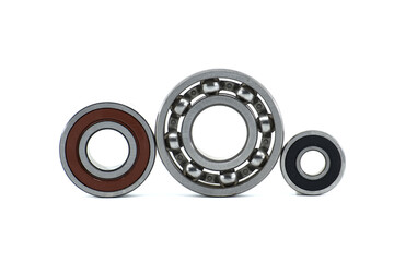 Set of various bearings isolated on white