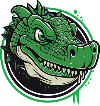 A Alligator Cute vector logo vector art, cartoon, animal, vector, illustration