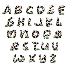 Obraz premium leopard vector alphabet letters