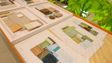 View Of Swatches Showing Types Of Building Material To Be Used In Construction  - Powered by Adobe