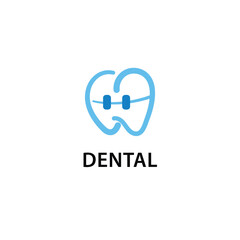 single line dental vector logo, suitable for business, web, clinic etc.