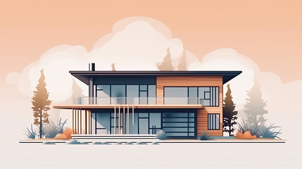 graphic design of a modern house