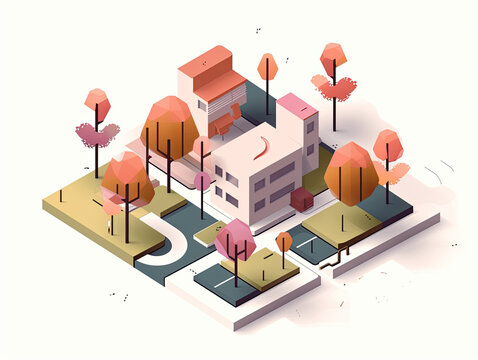 isometric picture of a hospitel 