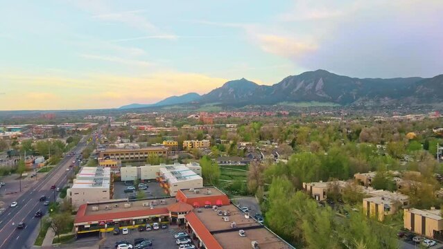 Boulder colorado during beautiful sunset