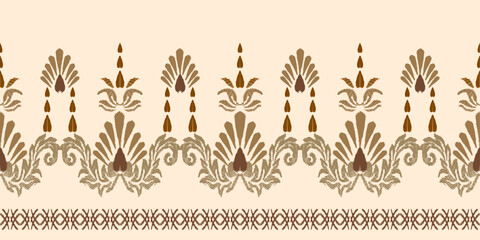 Abstract ethnic ikat background. Ethnic seamless pattern in tribal. Fabric Mexican style. Design for wallpaper, vector illustration, fabric, clothing, carpet, textile, batik, embroidery.