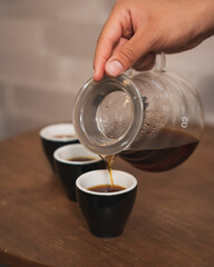 serving coffee with the v60 method
