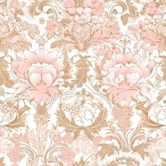 Seamless blossom pattern backgrounds, classic ancient Chinese style, pink and white.