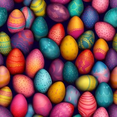 Fototapeta na wymiar Seamless colorful easter eggs background pattern