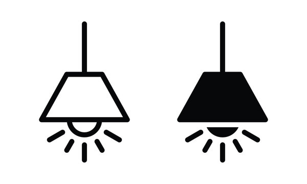 Lamp icon with outline and glyph style.