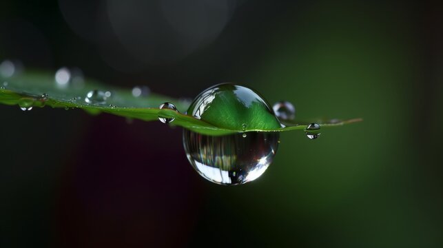 Close up of a water drop isolated on dark background