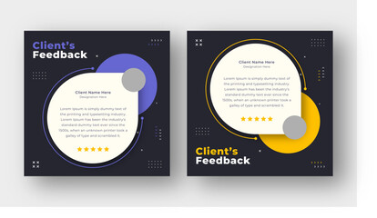 Customer feedback and testimonial social media post web banner