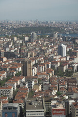 Obraz premium Arial View of Istanbul Asian Side Urban building blocks