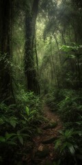 Fototapeta na wymiar Lush Jungle Rainforest Generative AI