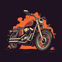 Vintage retro classic motorcycle logo badge illustration