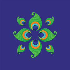 Beautiful Peacock Feather Vector Design.
