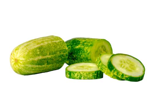 Sliced cucumber for fresh vegetables