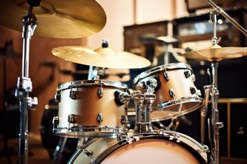 Plakat Drum kit, percussion instrument, beat set - Generative AI