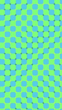 Abstract blue and green checkerboard optical wavy pattern animated background moton backdrop layer in vertical tall mobile format 9x16