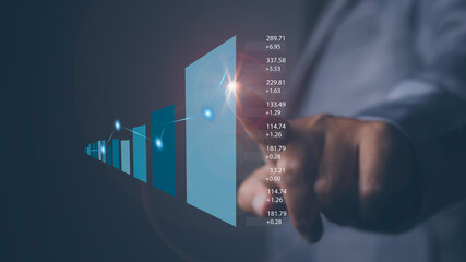 Goal business success strategy chart target and planning stock market.
