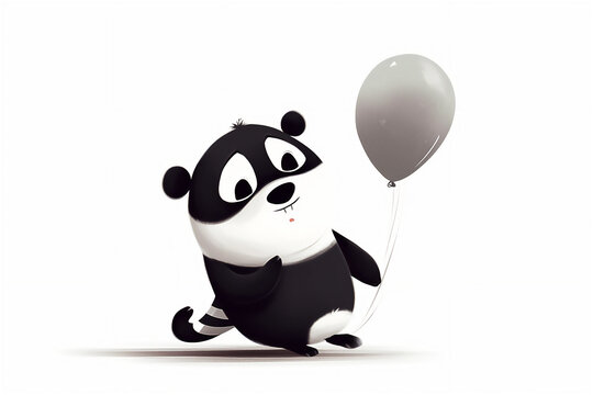 Cute cartoon  panda. Illustration. Post processed AI generated image.