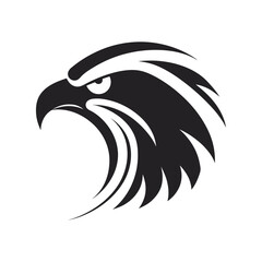 Obraz premium Eagle head in flat silhouette style icon design, vector illustration design