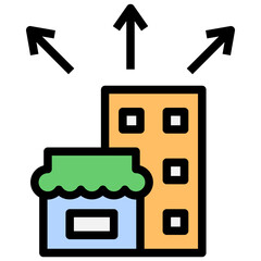 growth filled outline style icon
